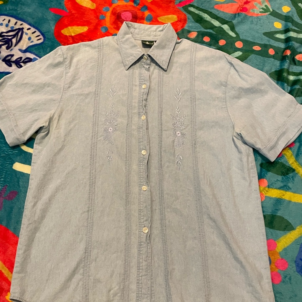 Hunt Club Blue Casual Button Down Shirt